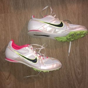 White and Pink Nike Track Shoes | Women’s 9.5